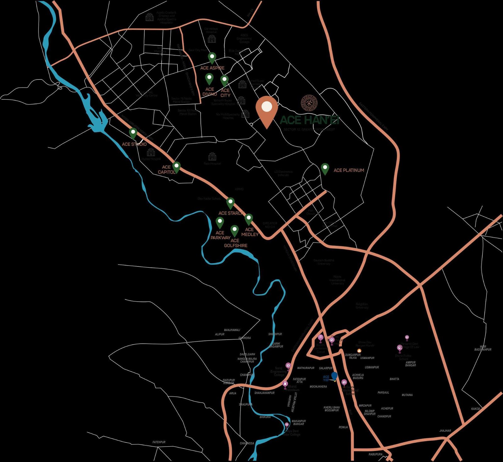 ace hanei location map